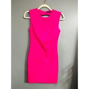 DO+BE Hot Fushia Barbie pink Sleevless mini dress open back Size Small
